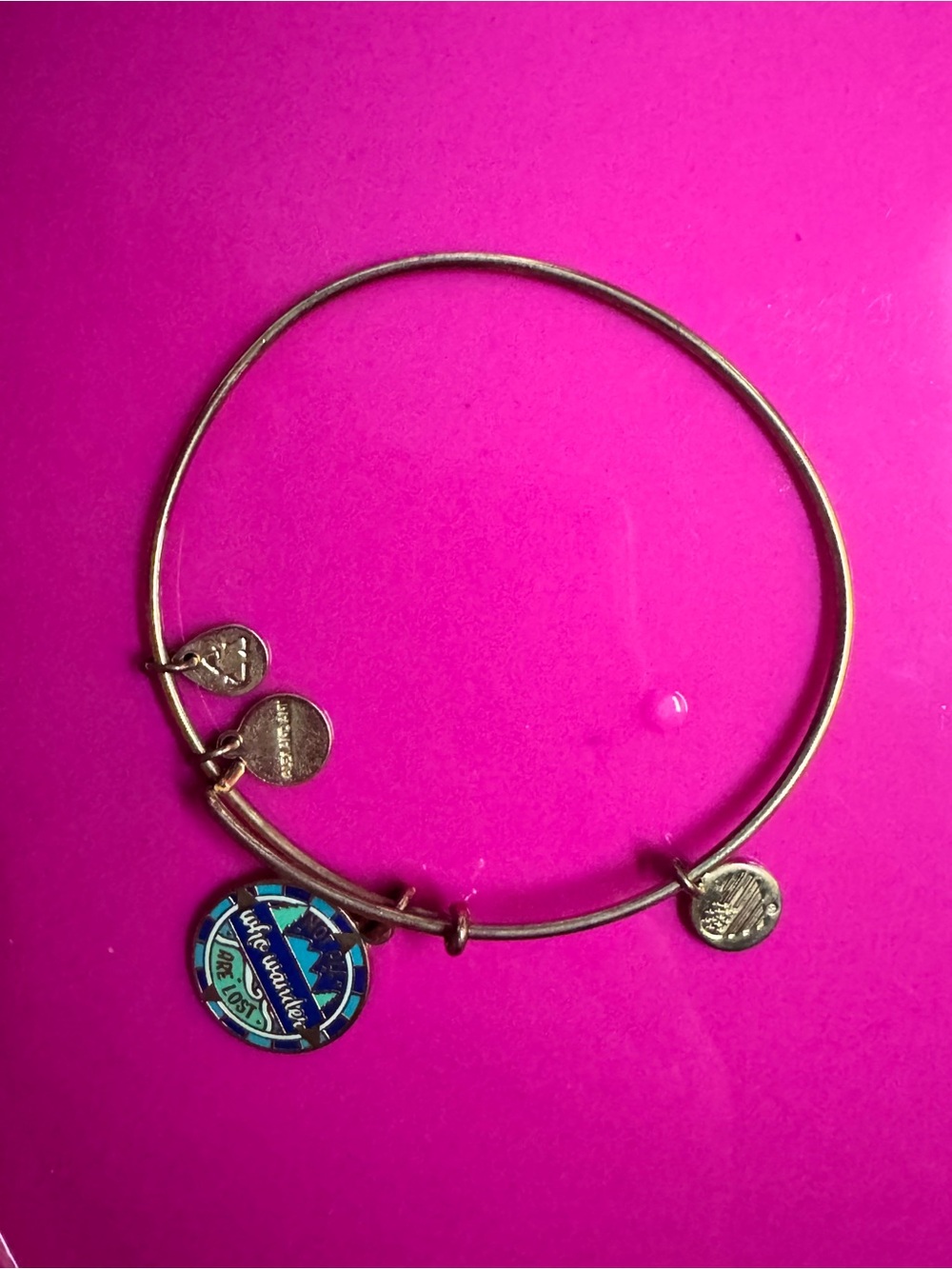 Alex And Ani “Not All Who Wander Are Lost” Charm Bangle